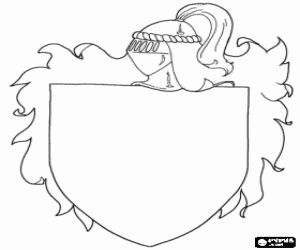 desenho de Decorar um brasão medieval para colorir