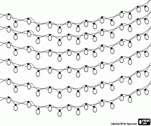 desenho de Decoração com luzes para o Natal para colorir