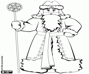 desenho de Ded Moroz, uma tradição eslava para colorir