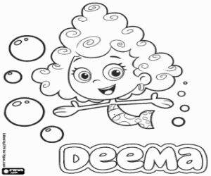 desenho de Deema uma sereia, Bubble Guppies para colorir
