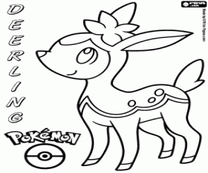 desenho de Deerling, Pokémon para colorir