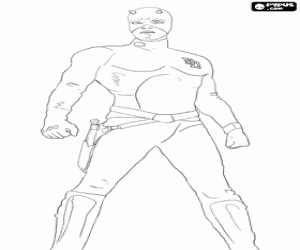 desenho de Demolidor, um super-herói cego para colorir