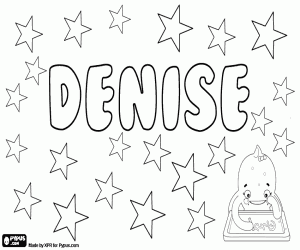 desenho de Denise, nome francês e inglês para colorir