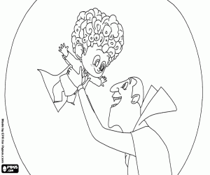 desenho de Dennis com seu avô Drácula para colorir
