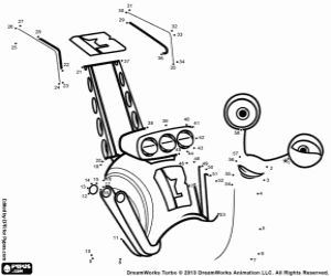 desenho de Derrape, caracol para ligar os pontos para colorir