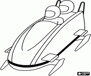 desenho de Uma descida de Bobsleigh para colorir