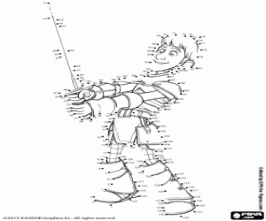 desenho de Descubra Justin, ponto a ponto para colorir