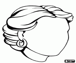 desenho de Desenhar a cabeça de uma jovem mulher para colorir