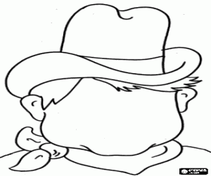 desenho de Desenhar um rosto para o cowboy para colorir