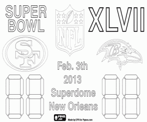 desenho de Desenho da Super Bowl 2013, Nova Orleães para colorir