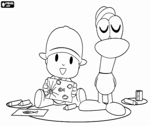 desenho de Os desenhos do Pocoyo e o Pato para colorir