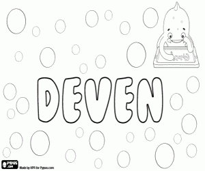 desenho de Deven, nome unisex para colorir