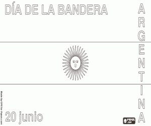 desenho de O dia da bandeira argentina para colorir