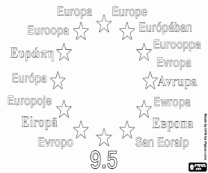 desenho de Dia da Europa, 9 de maio para colorir