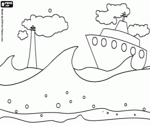 desenho de Dia da navegação marítima para colorir