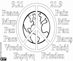 desenho de Dia da paz, 21 de setembro para colorir