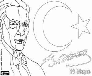 desenho de Dia de Ataturk para colorir