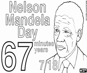 desenho de Dia de Nelson Mandela para colorir