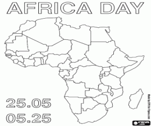 desenho de Dia de África, 25 de maio para colorir