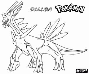 desenho de Dialga, um dragão Pokemon para colorir
