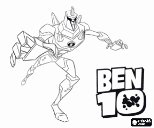 desenho de Diamondhead, um alien de Ben 10 para colorir