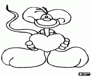 desenho de Diddle com um grande coração para colorir