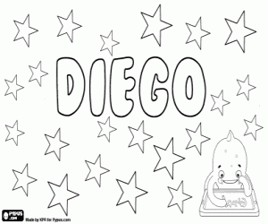 desenho de Diego, nome espanhol para colorir