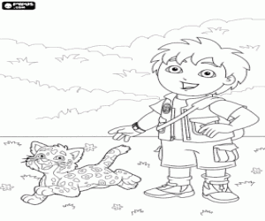desenho de Diego Marquez e Baby Jaguar para colorir