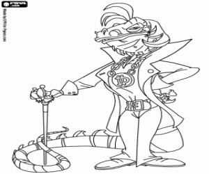 desenho de Dimitri Lousteau a iguana para colorir