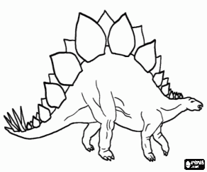 desenho de Um dinossauro Estegossauro para colorir