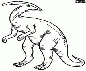 desenho de Dinossauro herbívoro, parassauro para colorir