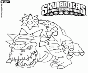 desenho de O dinossauro Skylander Bash para colorir