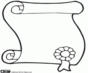 desenho de Um diploma da escola para colorir