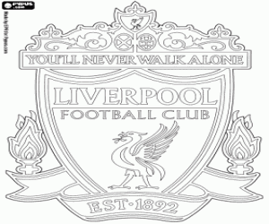desenho de Distintivo do Liverpool FC para colorir