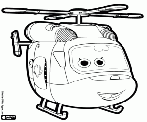 desenho de Dizzy em forma de helicóptero para colorir