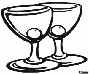 desenho de Dois coquetéis com as azeitonas para colorir