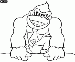 desenho de Donkey Kong, gorila de Nintendo para colorir