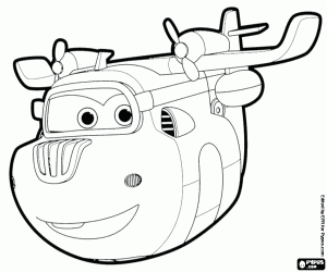 desenho de Donnie, em sua forma de avião para colorir