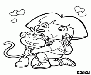 desenho de Dora e seus amigos para colorir