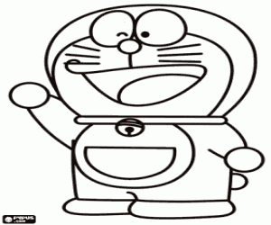 desenho de Doraemon, o gato mágico para colorir