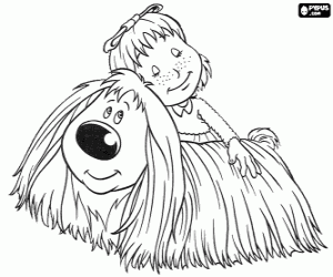 desenho de Dougal o cão e Florence para colorir