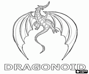 desenho de Dragonoid, um dragão Bakugan para colorir