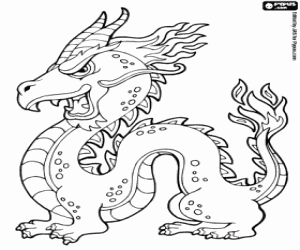 desenho de Um dragão chinês para colorir