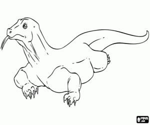 desenho de O dragão de Komodo, Indonésia para colorir