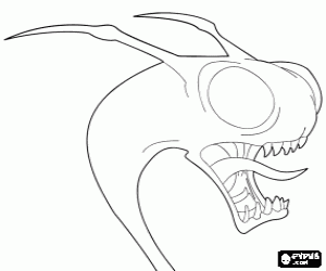 desenho de Um dragão com língua comprida para colorir