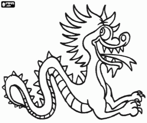 desenho de Dragão oriental para colorir