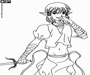 desenho de Dren, personagem de Tokyo Mew Mew para colorir