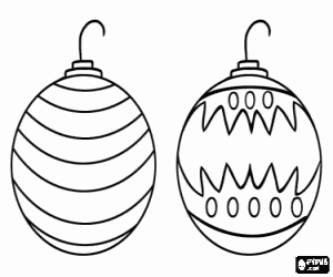desenho de Duas bolas de Natal decoradas para colorir