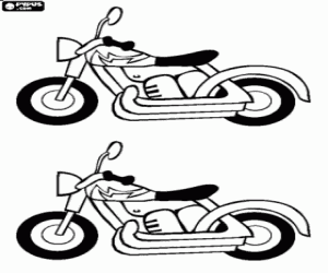 desenho de Duas motos para decorar para colorir