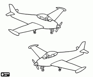 desenho de Duas pequenas aeronaves para colorir
